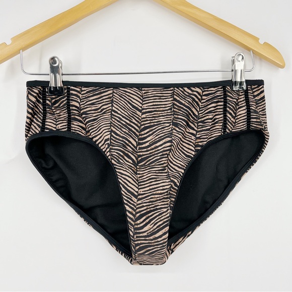 3 for $15 🌸 Swimsuits for All Zebra Stripe Cutout Bikini Swimsuit Bottoms - Picture 1 of 4